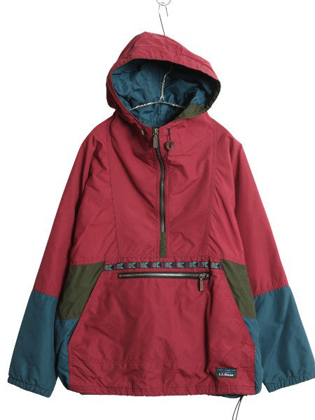 90s USA製 エルエルビーン 中綿 ナイロン アノラック パーカー ジャケット レディース M / 古着 オールド マウンテンパーカー プルオーバー