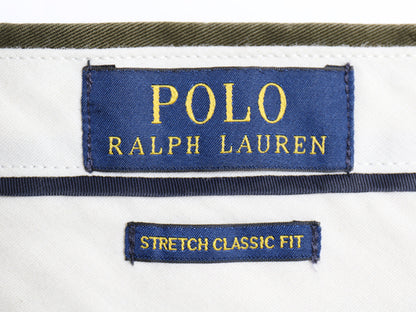 ポロ ラルフローレン チノ パンツ メンズ 30 30 STRETCH CLASSIC FIT スラックス ノータック ストレート チノパン アーミー タイプ カーキ
