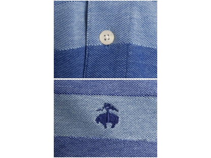 ブルックスブラザーズ ボーダー 鹿の子 半袖 ポロシャツ メンズ XL 古着 半袖シャツ コットン カットソー ボックス ツートン 大きいサイズ
