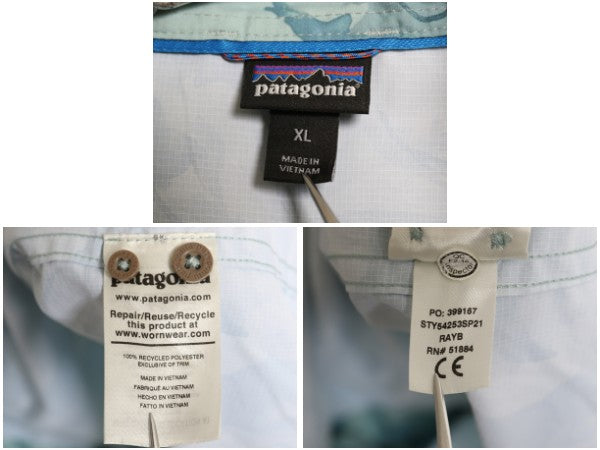 パタゴニア ロングスリーブ ソル パトロール シャツ メンズ XL / 21年製 長袖シャツ フィッシング マンタ 総柄 ボタンダウン 大きいサイズ