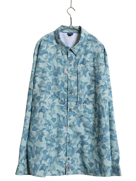 パタゴニア ロングスリーブ ソル パトロール シャツ メンズ XL / 21年製 長袖シャツ フィッシング マンタ 総柄 ボタンダウン 大きいサイズ