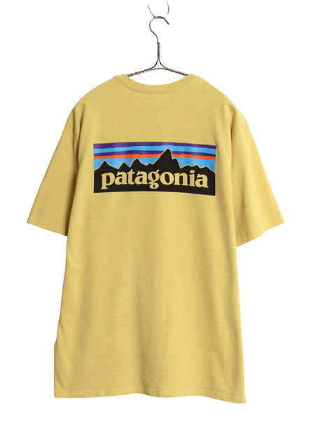 パタゴニア 両面 プリント 半袖 Tシャツ メンズ M / 20年製 アウトドア P6 ボックスロゴ バックプリント カットソー トップス シンプル 黄