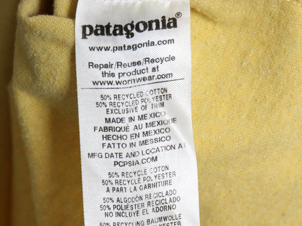 パタゴニア 両面 プリント 半袖 Tシャツ メンズ M / 20年製 アウトドア P6 ボックスロゴ バックプリント カットソー トップス シンプル 黄