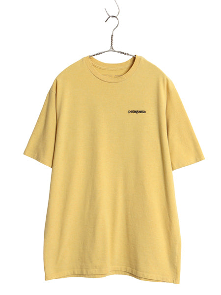 パタゴニア 両面 プリント 半袖 Tシャツ メンズ M / 20年製 アウトドア P6 ボックスロゴ バックプリント カットソー トップス シンプル 黄