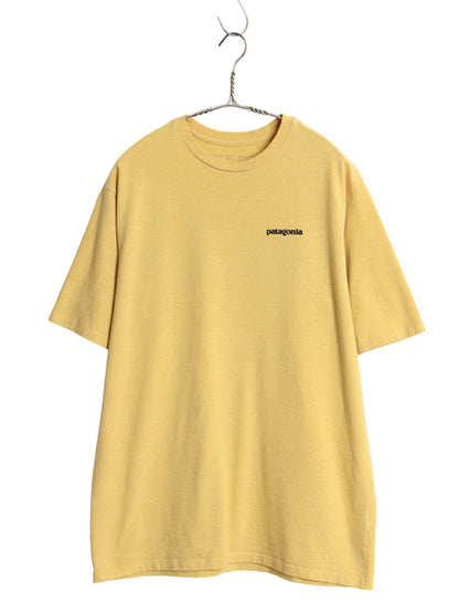 パタゴニア 両面 プリント 半袖 Tシャツ メンズ M / 20年製 アウトドア P6 ボックスロゴ バックプリント カットソー トップス シンプル 黄