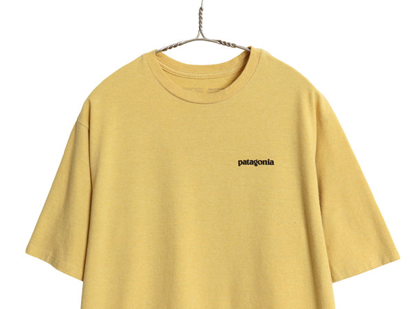 パタゴニア 両面 プリント 半袖 Tシャツ メンズ M / 20年製 アウトドア P6 ボックスロゴ バックプリント カットソー トップス シンプル 黄