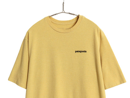 パタゴニア 両面 プリント 半袖 Tシャツ メンズ M / 20年製 アウトドア P6 ボックスロゴ バックプリント カットソー トップス シンプル 黄
