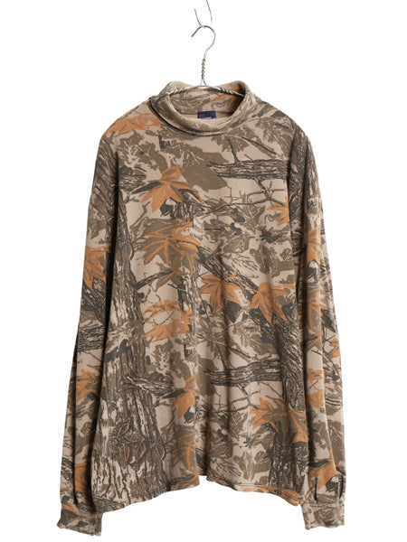 90s USA製 リアルツリー カモ デュオフォールド タートルネック 長袖 Tシャツ メンズ XL / オールド ハンティング 迷彩 総柄 大きいサイズ