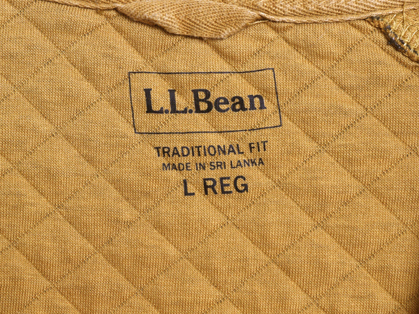 エルエルビーン キルティング スウェット メンズ L / アウトドア トレーナー プルオーバー ワンポイント カタディン ロゴ刺繍 マスタード