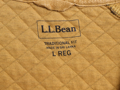 エルエルビーン キルティング スウェット メンズ L / アウトドア トレーナー プルオーバー ワンポイント カタディン ロゴ刺繍 マスタード