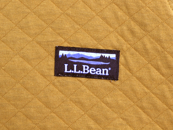 エルエルビーン キルティング スウェット メンズ L / アウトドア トレーナー プルオーバー ワンポイント カタディン ロゴ刺繍 マスタード