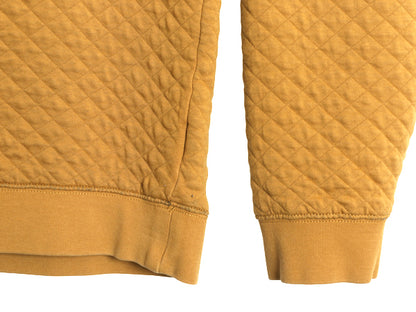 エルエルビーン キルティング スウェット メンズ L / アウトドア トレーナー プルオーバー ワンポイント カタディン ロゴ刺繍 マスタード