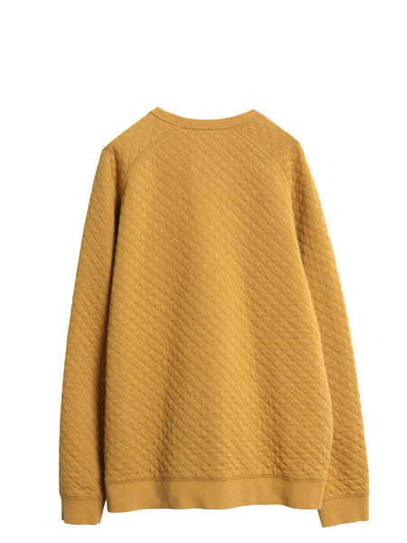 エルエルビーン キルティング スウェット メンズ L / アウトドア トレーナー プルオーバー ワンポイント カタディン ロゴ刺繍 マスタード