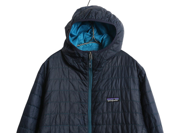 パタゴニア ナノ パフ フーディ メンズ M 16年製 中綿 キルティング パーカー ジャケット フルジップ パッカブル ジャンパー アウトドア 紺