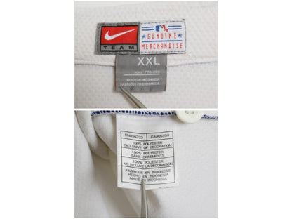 メッツ ベースボール シャツ メンズ XXL / MLB オフィシャル ナイキ 大リーグ ユニフォーム ゲームシャツ スウッシュ 重ね着 大きいサイズ
