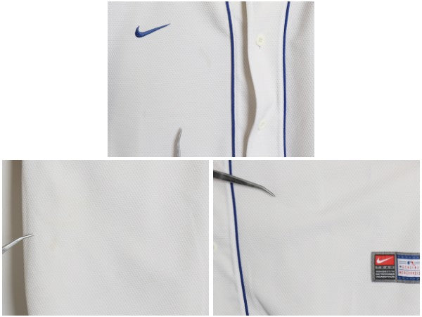 メッツ ベースボール シャツ メンズ XXL / MLB オフィシャル ナイキ 大リーグ ユニフォーム ゲームシャツ スウッシュ 重ね着 大きいサイズ