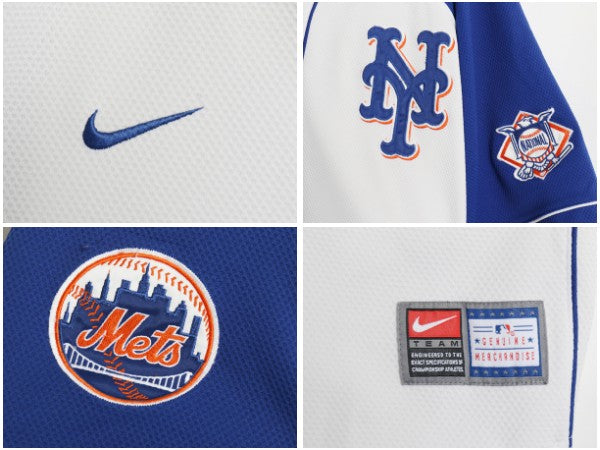 メッツ ベースボール シャツ メンズ XXL / MLB オフィシャル ナイキ 大リーグ ユニフォーム ゲームシャツ スウッシュ 重ね着 大きいサイズ