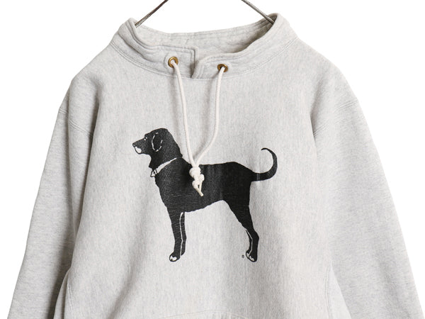 90s USA製 The Black Dog ドッグ プリント ハイネック スウェット メンズ レディース M オールド 裏起毛 トレーナー ヘビーウェイト グレー