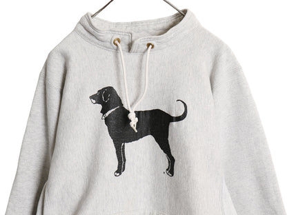 90s USA製 The Black Dog ドッグ プリント ハイネック スウェット メンズ レディース M オールド 裏起毛 トレーナー ヘビーウェイト グレー