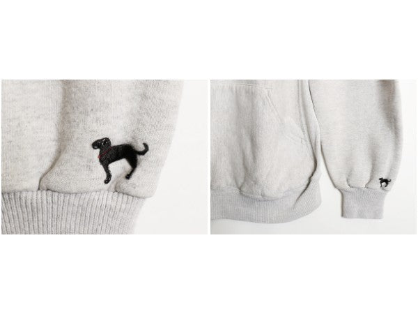 90s USA製 The Black Dog ドッグ プリント ハイネック スウェット メンズ レディース M オールド 裏起毛 トレーナー ヘビーウェイト グレー