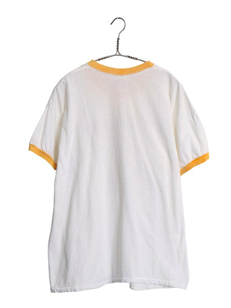 70s カレッジ プリント リンガー Tシャツ メンズ XL 小さめ L ヴィンテージ スプルース 半袖Tシャツ シングルステッチ カットソー 雰囲気系