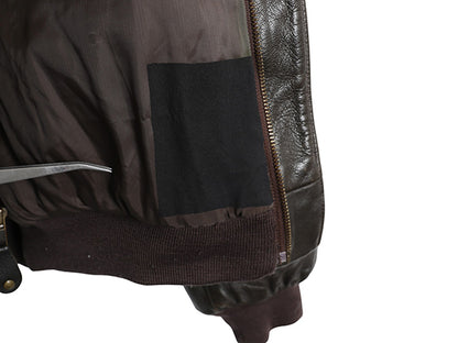 90s エルエルビーン A-2 タイプ 本革 レザー フライト ジャケット メンズ XL / オールド 革ジャン ブルゾン ボンバー 中綿 大きいサイズ 茶