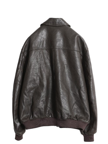 90s エルエルビーン A-2 タイプ 本革 レザー フライト ジャケット メンズ XL / オールド 革ジャン ブルゾン ボンバー 中綿 大きいサイズ 茶