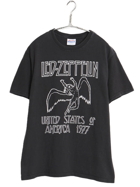 00s レッドツェッペリン 両面 ツアー プリント Tシャツ メンズ M / オールド オフィシャル バンド ロック アート イラスト グラフィック 黒