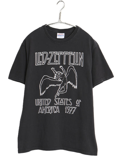 00s レッドツェッペリン 両面 ツアー プリント Tシャツ メンズ M / オールド オフィシャル バンド ロック アート イラスト グラフィック 黒