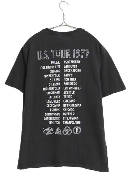00s レッドツェッペリン 両面 ツアー プリント Tシャツ メンズ M / オールド オフィシャル バンド ロック アート イラスト グラフィック 黒