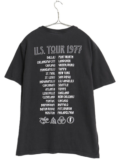 00s レッドツェッペリン 両面 ツアー プリント Tシャツ メンズ M / オールド オフィシャル バンド ロック アート イラスト グラフィック 黒