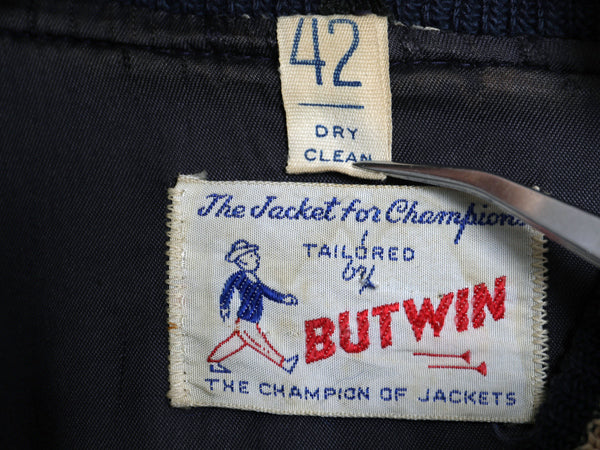 60s 70s USA製 ★ バトウィン 本革 レザー 切替 ウール スタジャン メンズ L / ヴィンテージ アワード ジャケット ブルゾン ツートン 無地