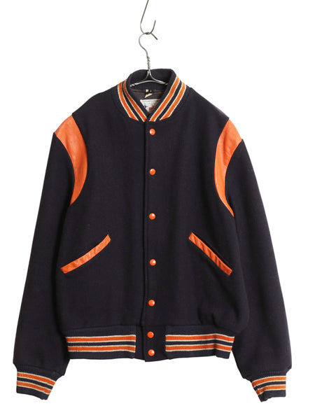 60s 70s USA製 ★ バトウィン 本革 レザー 切替 ウール スタジャン メンズ L / ヴィンテージ アワード ジャケット ブルゾン ツートン 無地