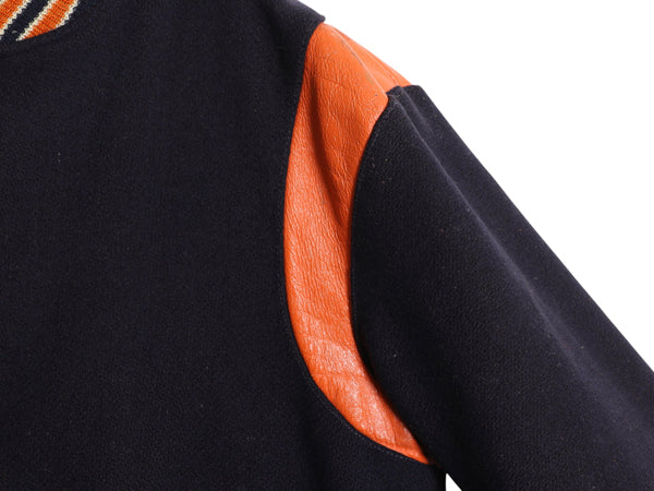 60s 70s USA製 ★ バトウィン 本革 レザー 切替 ウール スタジャン メンズ L / ヴィンテージ アワード ジャケット ブルゾン ツートン 無地