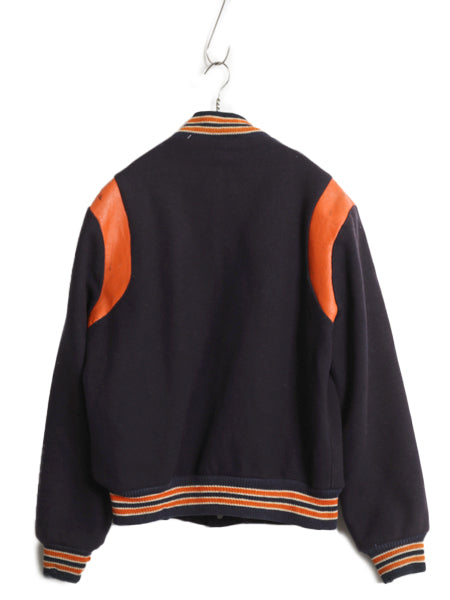 60s 70s USA製 ★ バトウィン 本革 レザー 切替 ウール スタジャン メンズ L / ヴィンテージ アワード ジャケット ブルゾン ツートン 無地