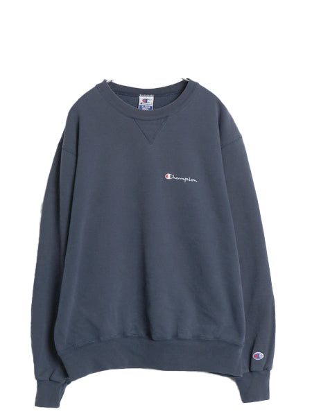90s チャンピオン ワンポイント スウェット メンズ レディース XL オールド 裏起毛 トレーナー スクリプト ロゴ 前V ゆったり 大きいサイズ
