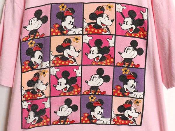 80s USA製 ミニー イラスト プリント 半袖 Tシャツ メンズ レディース XL / ヴィンテージ キャラクター ディズニー ミッキー 大きいサイズ