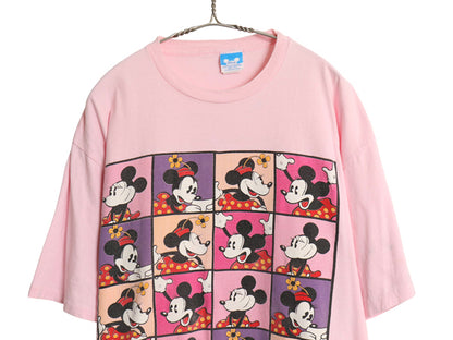 80s USA製 ミニー イラスト プリント 半袖 Tシャツ メンズ レディース XL / ヴィンテージ キャラクター ディズニー ミッキー 大きいサイズ