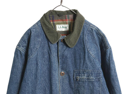 80s エルエルビーン デニム ハンティング ジャケット メンズ XL ヴィンテージ カバーオール フィールド コート ライナー付き 大きいサイズ