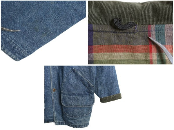 80s エルエルビーン デニム ハンティング ジャケット メンズ XL ヴィンテージ カバーオール フィールド コート ライナー付き 大きいサイズ