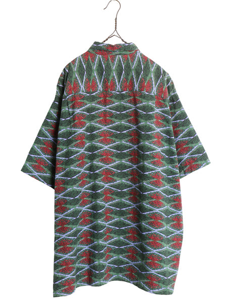 90s ★ パタゴニア A/C プリント シャツ メンズ XL 古着 オールド 93年製 Rマーク 旧タグ 火山 総柄 アロハ ハワイアン ボックス コットン