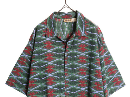 90s ★ パタゴニア A/C プリント シャツ メンズ XL 古着 オールド 93年製 Rマーク 旧タグ 火山 総柄 アロハ ハワイアン ボックス コットン