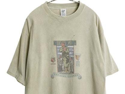 90s USA製 オールド ギャップ イラスト プリント Tシャツ メンズ M / ゴルフ アート カットソー ヘビーウェイト コットン シングルステッチ