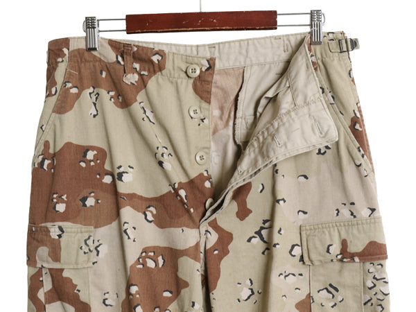90s US ARMY 米軍実物 デザート カモ カーゴ パンツ MEDIUM LONG / オールド 90年製 BDU 6C チョコチップ 迷彩柄 ミリタリー 軍物 ボトムス