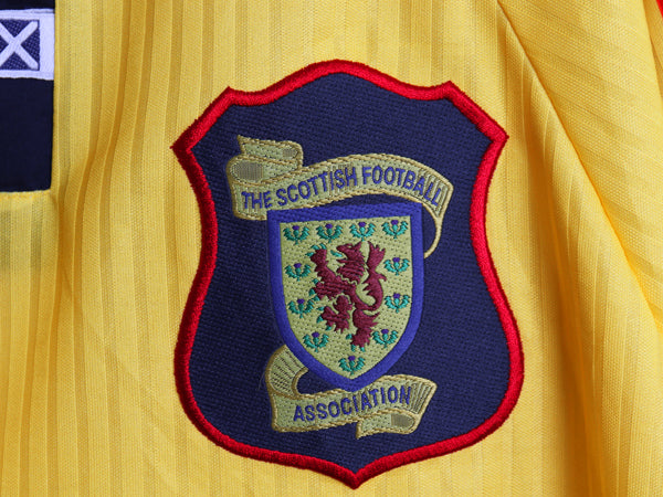90s イギリス製 ☆ アンブロ スコットランド 代表 サッカー ユニフォーム メンズ L / オールド 97 98 当時物 ワールドカップ アウェイ 黄