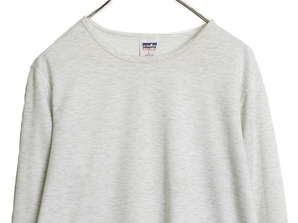 00s USA製 パタゴニア キャプリーン 長袖 Tシャツ レディース L / 00年製 オールド アウトドア ストレッチ アンダーシャツ 無地 インナー