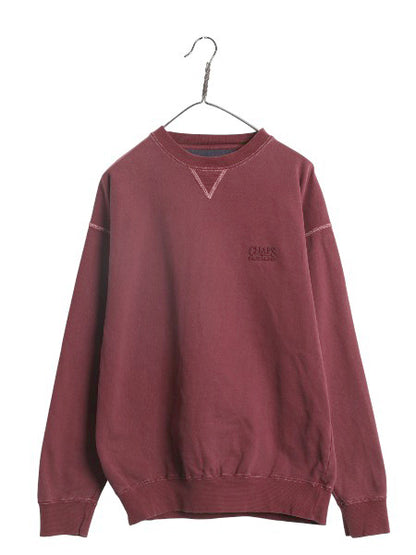 80s チャップス ラルフローレン ロゴ 刺繍 スウェット メンズ S / ヴィンテージ ポロ トレーナー 前V 裏起毛 ヘビーウェイト クルーネック