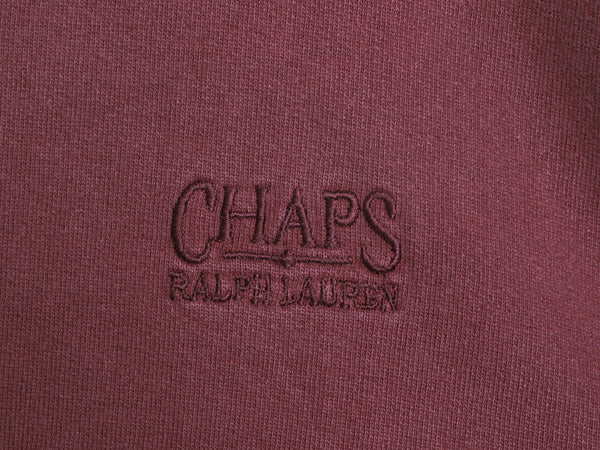 80s チャップス ラルフローレン ロゴ 刺繍 スウェット メンズ S / ヴィンテージ ポロ トレーナー 前V 裏起毛 ヘビーウェイト クルーネック