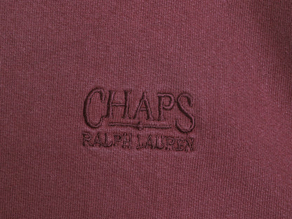 80s チャップス ラルフローレン ロゴ 刺繍 スウェット メンズ S / ヴィンテージ ポロ トレーナー 前V 裏起毛 ヘビーウェイト クルーネック