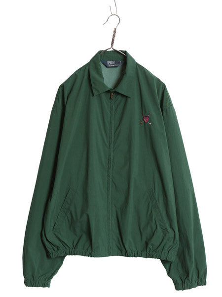 90s ポロ ラルフローレン ナイロン スイングトップ ジャケット メンズ L / オールド ゴルフ フルジップ ジャンパー ブルゾン ワンポイント 